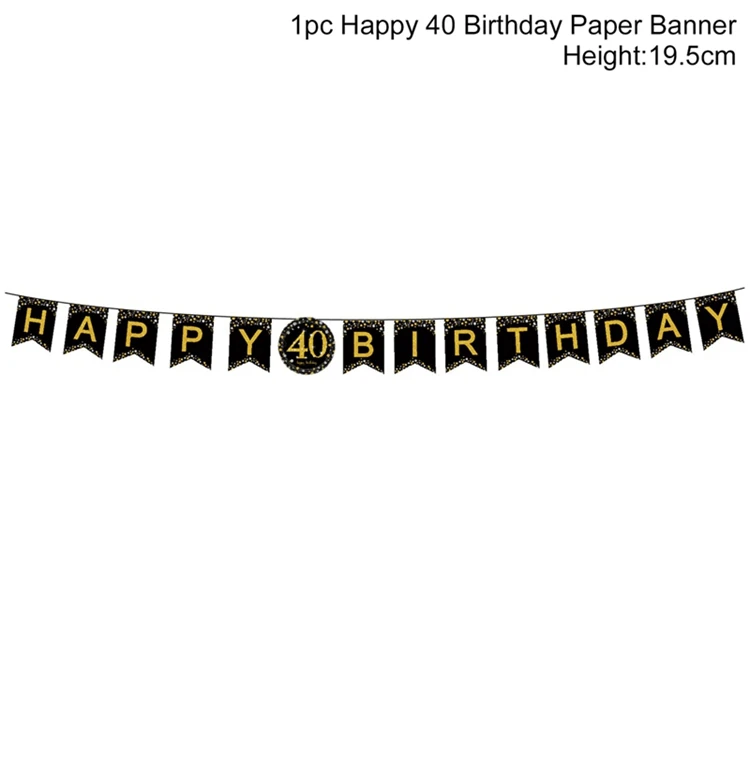 Paper Banner Huiran 15 шт. шары на день рождения 30 40 50 украшения на день рождения 30th 40th 50th Декор на день рождения Юбилей шары - Цвет: Paper Banner
