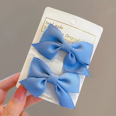 2PCS/onePair  Bow Headgear Cute Sweet Little Girl Hair Accessories Summer Girls Net Red Clips Baby Hairpins Children Hair Clips 13