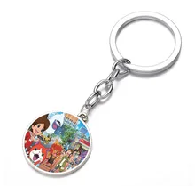 

Cartoon anime Yo-kai Watch Keychain Glass Dome Key Chain Bag Charm necklace Keyring Holder Kids boy girl Gift