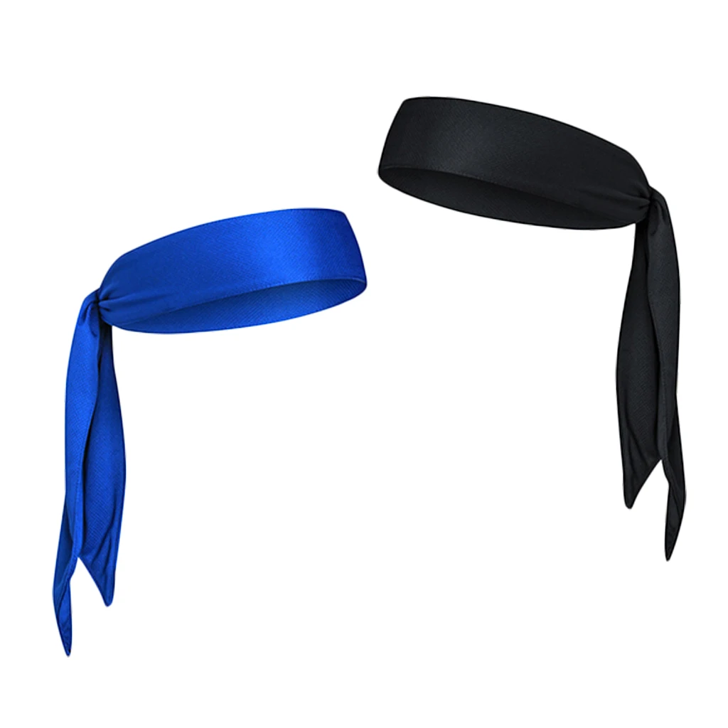 2pcs Sports Head Tie Headband Sweat Hair Band for Basketball Tennis Yogo