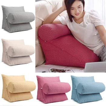 

Flax Soft Back Wedge Cushion Pillow Cervical Protection Cushion Home Office Adjustable Sofa Bed Pillow Chair Rest Neck Support