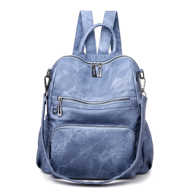 

women backpack solid pu leather school travel backpack for girl teenagers large capacity waterproof bag high quality backpacks