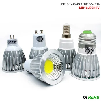 

COB led spotlight 9W 12W 15W led lights E27 E14 GU10 GU5.3 220V MR16 Cob led bulb Warm White Cold White lampada led lamp