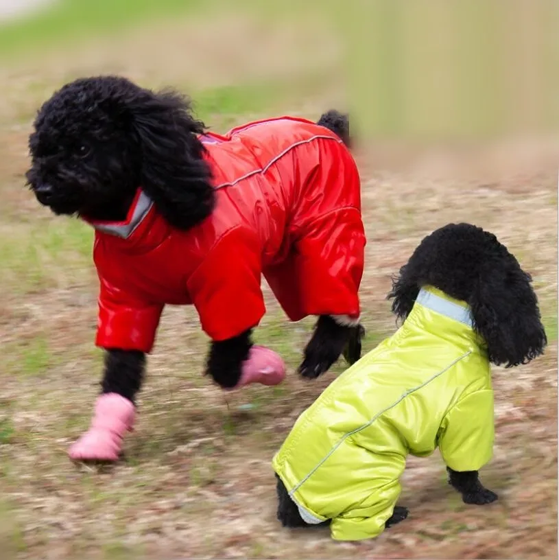 Комбинезоны для собак зимние теплые водонепроницаемые для девочек защита живота светоотражающий Комбинезон для маленьких собак одежда пальто