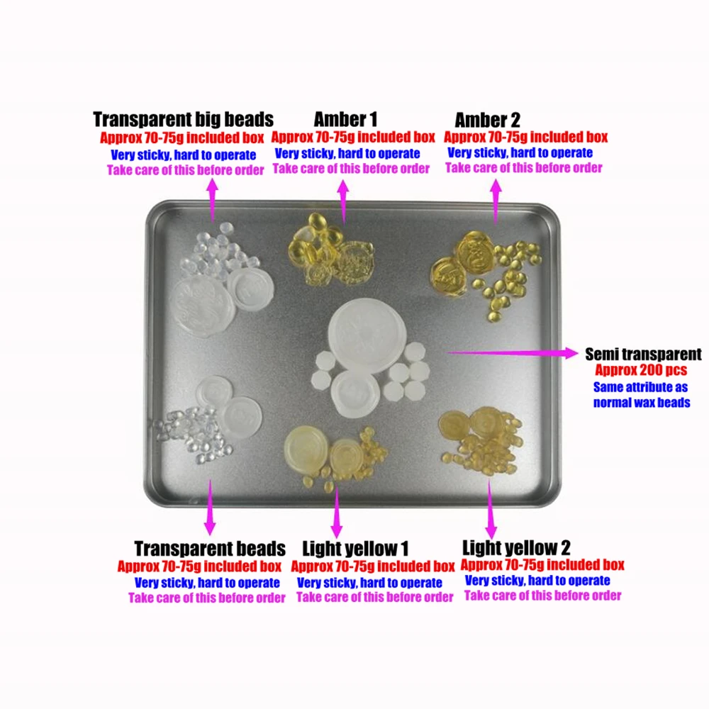 Sticky wax beads 1-2