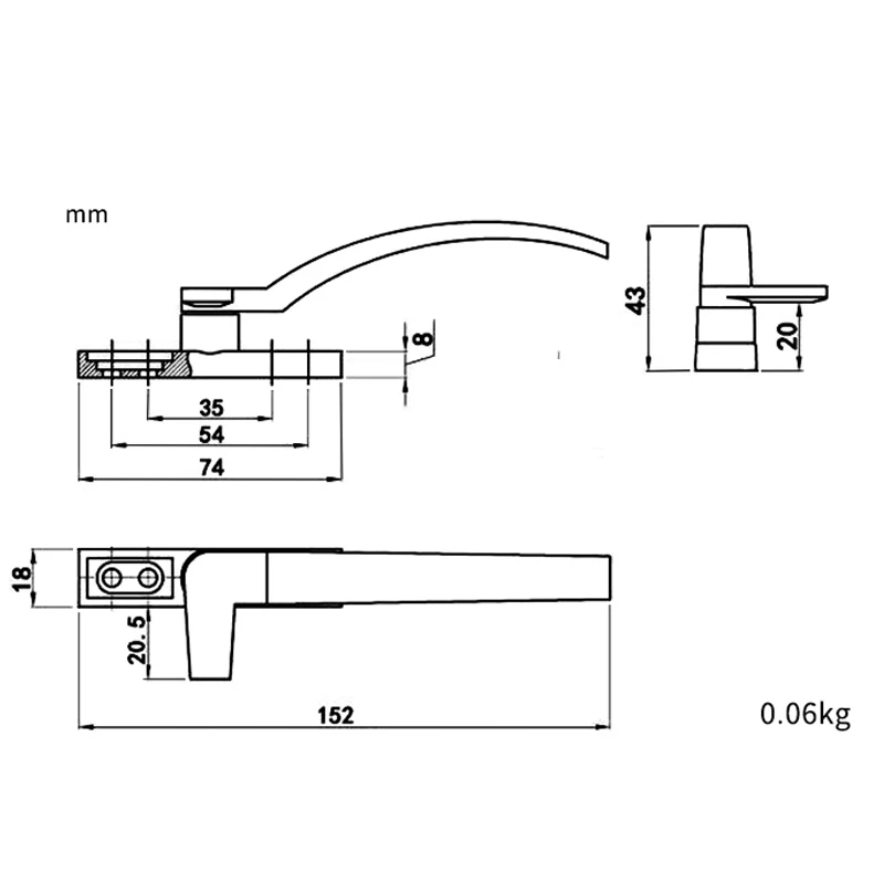 White Replacement Window Handles Right/ Hand Zinc Alloy Window Hardware Door Handle Security Lock Door Latch