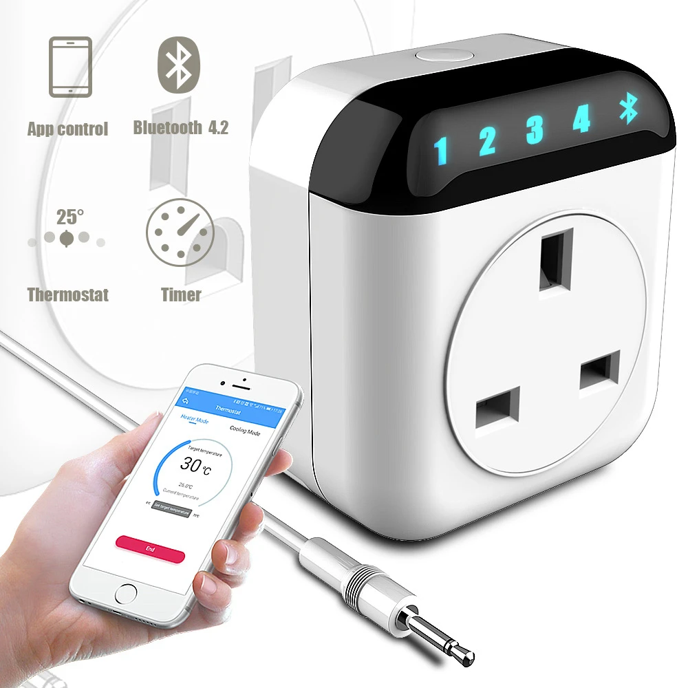 Умный Wi-Fi контроллер-термостат с розеткой 220 В Терморегулятор поддержкой Alexa Google