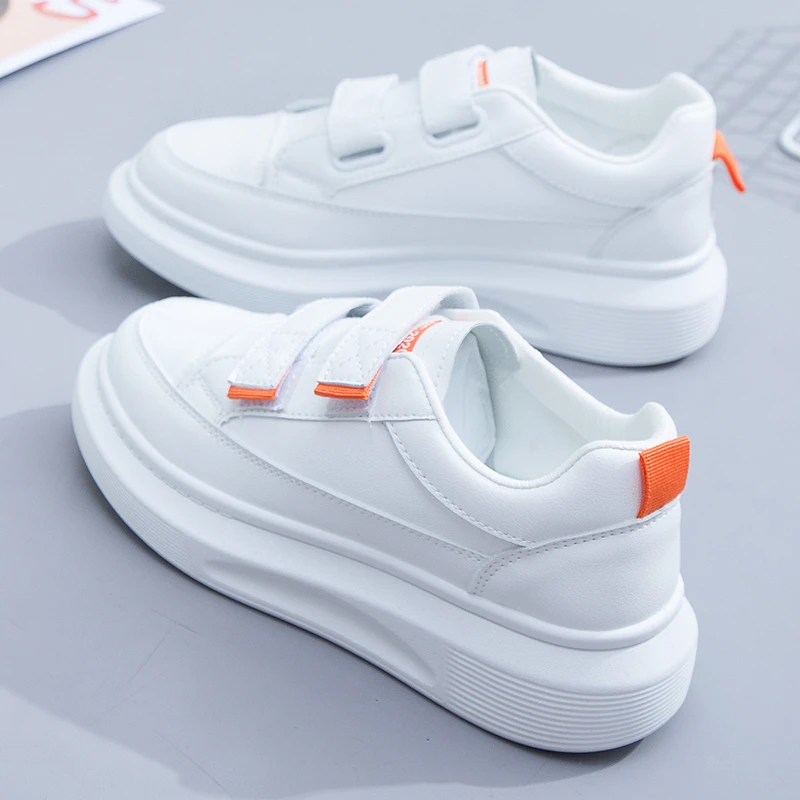 Velcro White Shoes Women's 2020 Autumn New Sneakers Thicksoled Sports