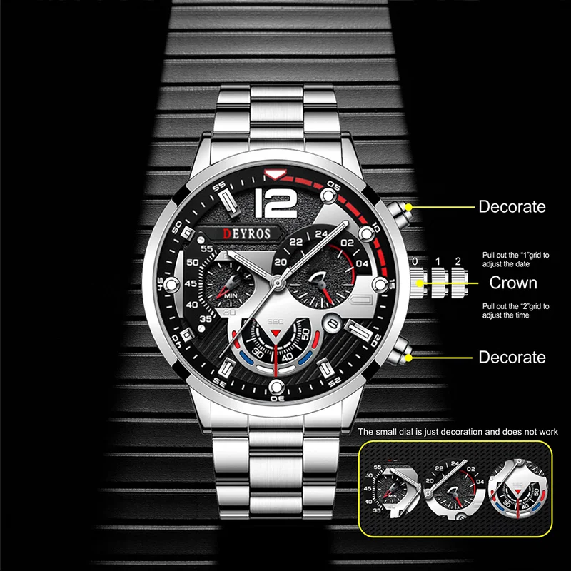 Luxury Mens Watches Male Gold Bracelet Stainless Steel Quartz Calendar Watch For Men Business Luminous Clock relogio masculino 2