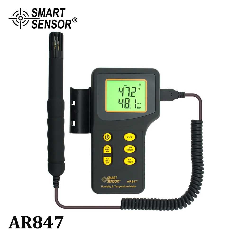 

SmartSensor Ar847 Split Hygrothermograph High-Precision Industrial Hygrothermograph Temperature and Humidity Detector K-Type