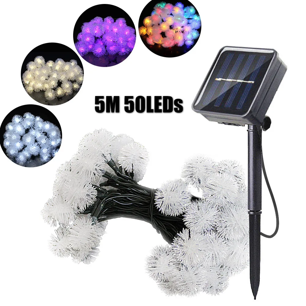 

Solar LED Fairy Lights Outdoor Waterproof Solar Garland LED Light String 5m Christmas Wedding Party Lamp Home Garden Decoration