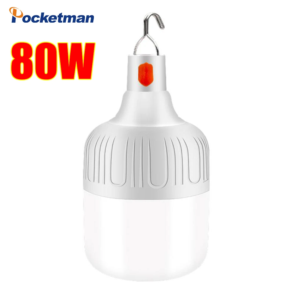 Camping Light Portable Lanterns Camping Lamp Camping Lantern Dimmable LED Light Bulb USB Rechargeable Hanging Tent Light Portable Emergency