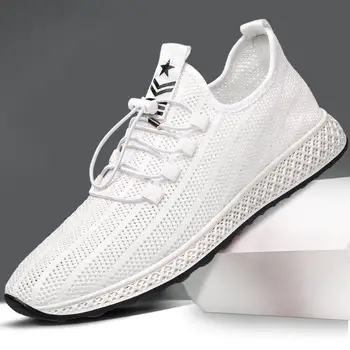 

Men Knitting Mesh Breathable Flat Heel Shoes Sport Running Casual High Quality Sneakers Foreign Trade Cross-Border Men's Shoes