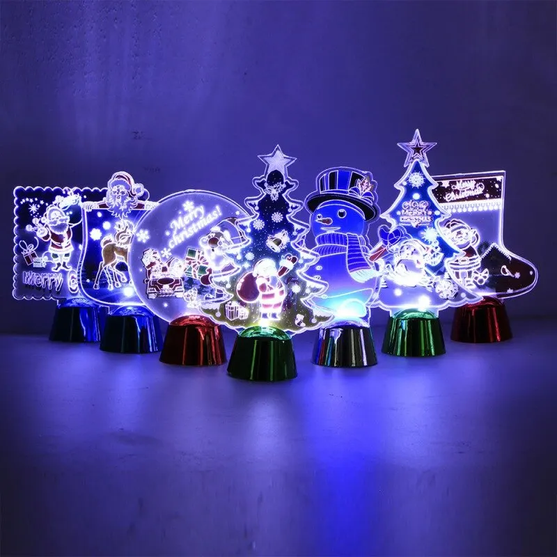 New Christmas Decorations Led Table 3D Night Light Lamp Colorful Gift For Baby Room