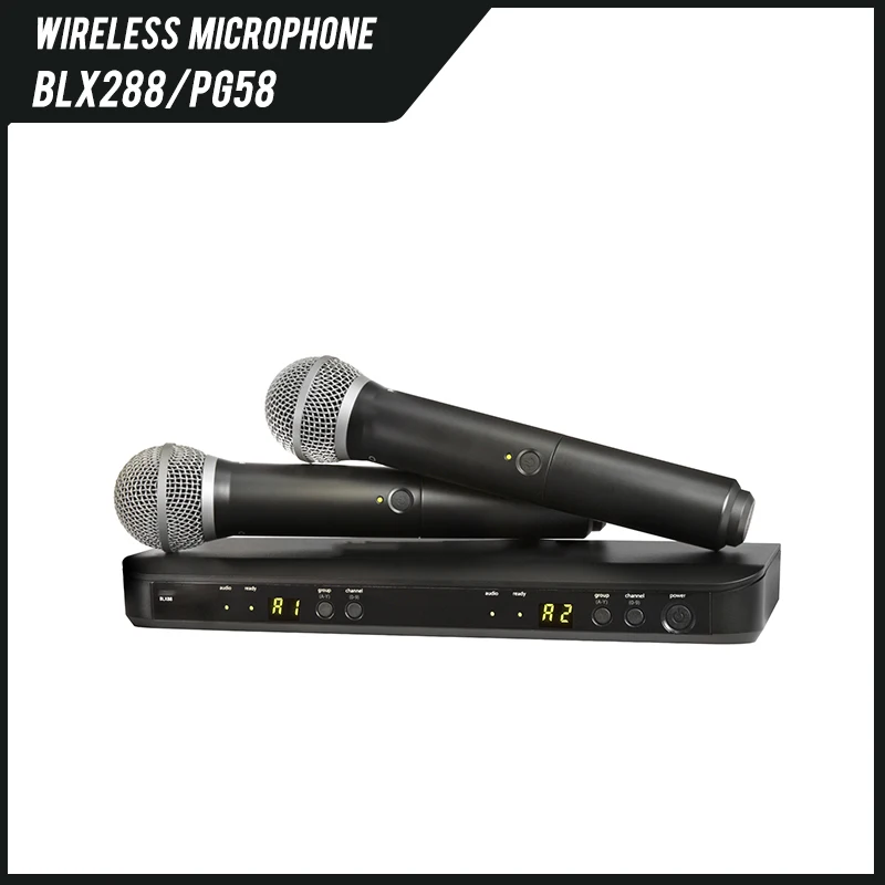 2 канальный беспроводной микрофон BLX288/PG58 с ресивером BLX88 и ручным микрофоном PG58
