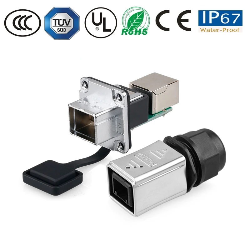 RJ45 водонепроницаемый разъем rj45 металлический сигнала кабель/провод/панель IP67