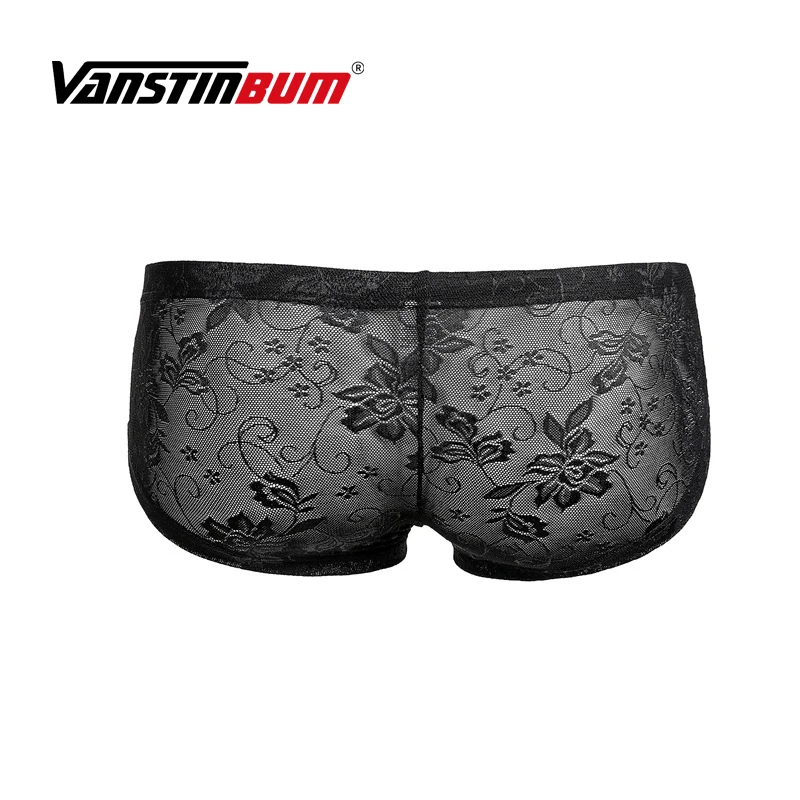 VANSTINBUM боксеры шорты сексуальные мужские ультратонкие прозрачные трусы Cueca Masculina дышащие мужские кружевные экзотические U Pouch нижнее белье