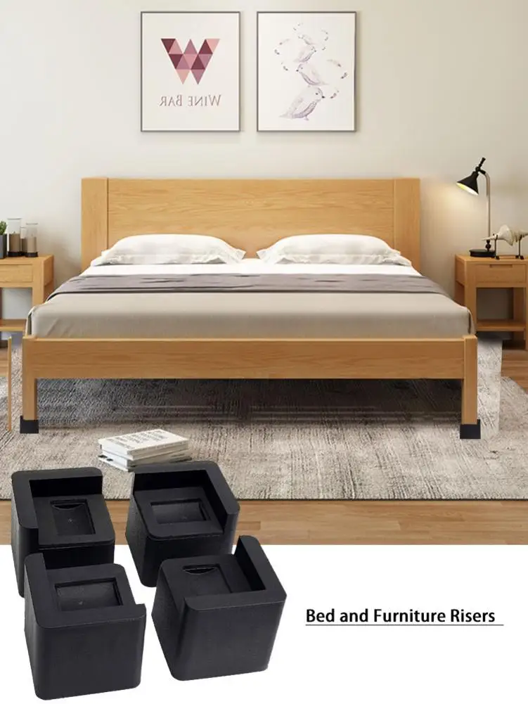 4-piece 3-inch Bed Riser Heavy Duty Furniture Riser Stackable Bed Chair Sofa Table, Suitable For Sofas, Sofas, Armchairs, Tables