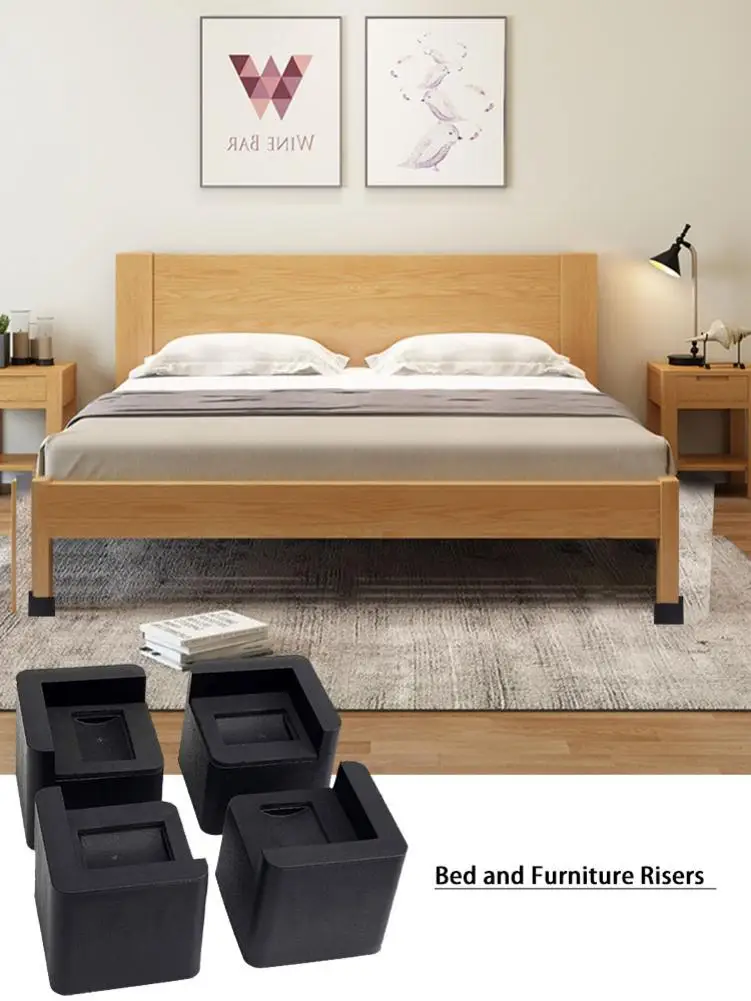 Details about   Adjustable Height Stackable Bed & Furniture Riser Set of 4 
