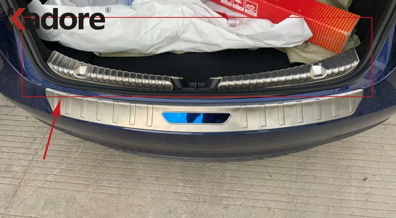 Для Tesla модель 3 2018 2019 2020 2021 Нержавеющая сталь сзади внутренняя бампер Защитная