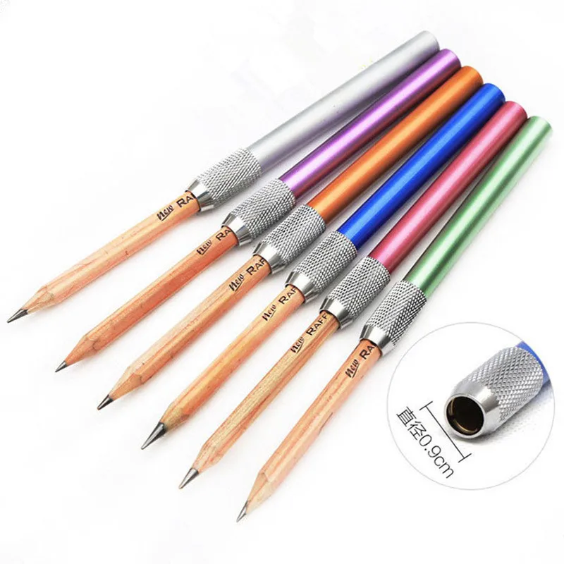 

Metal Pencil Extender Holder Rotary Single Head Student Pen Cover Connector Cap Art Sketch Student Painting Sandpaper Stationery