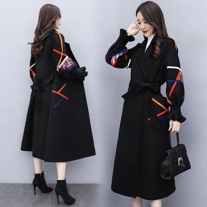 

Woolen Jacket Mid-length 2019 Autumn And Winter New Style WOMEN'S Dress Korean-style Loose Thick Versatile Popular Woolen Overco