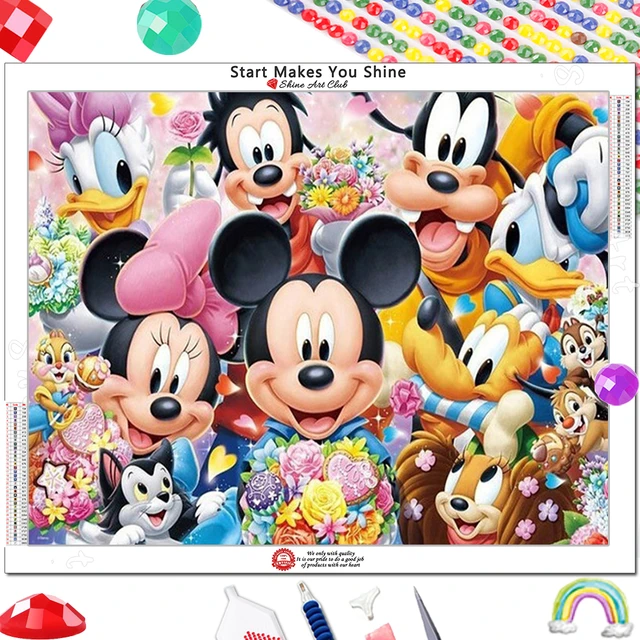 Disney Mickey and Friends Diamond Painting Cartoon 5D Diy Full Squae Round  Diamond Mosaic Embroidery Cross Stitch Wall Art - AliExpress