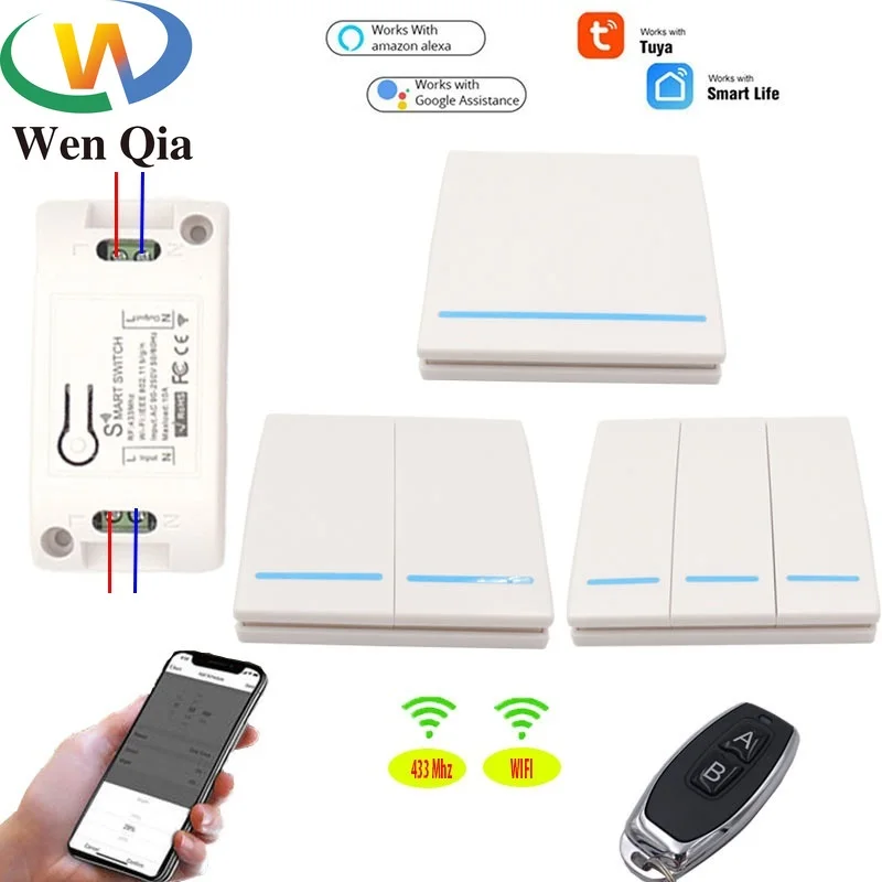 Wenqia Wi Fi/433 МГц умный светильник переключатель Беспроводной дистанционного