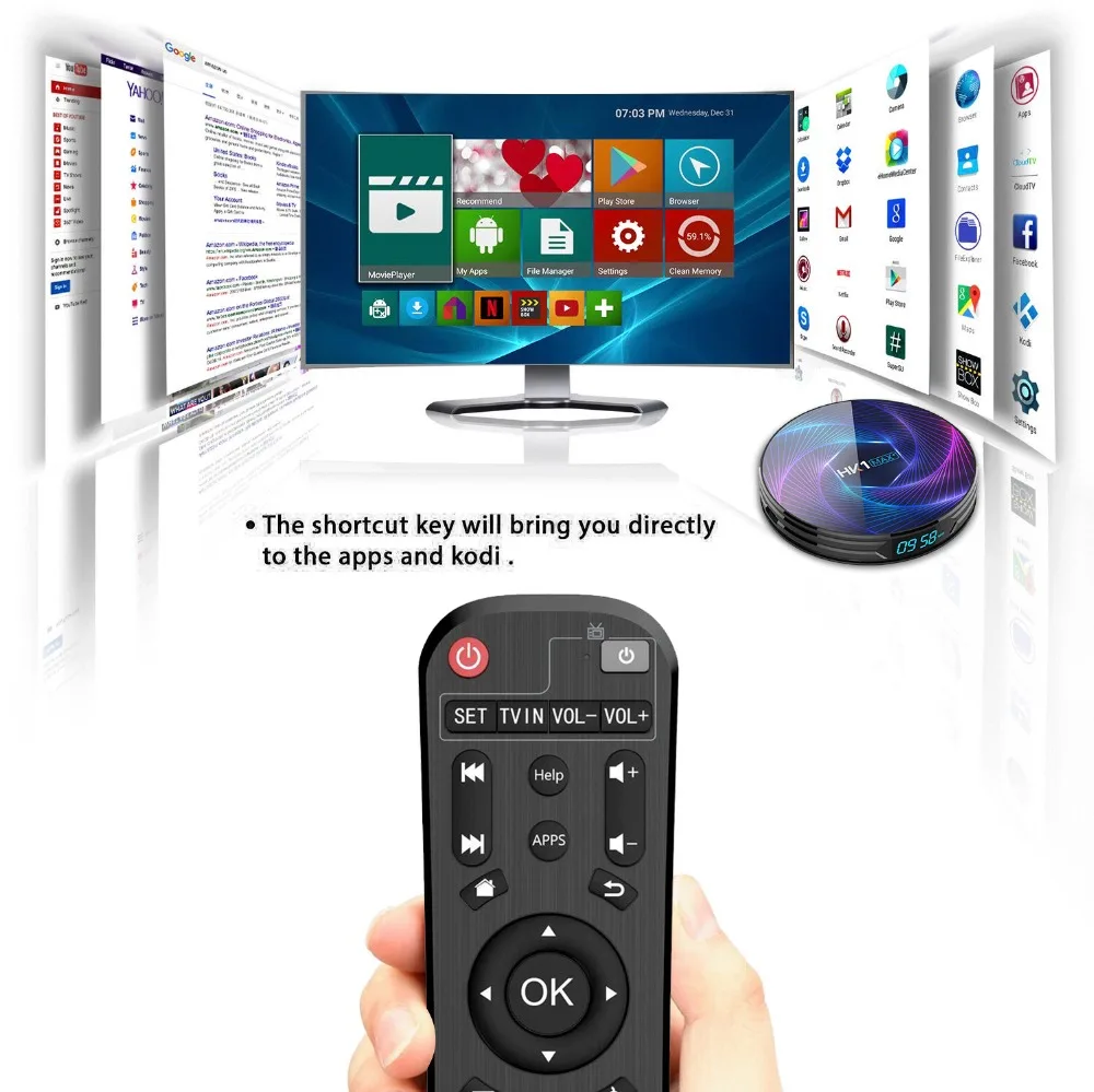 HK1 MAX Plus android 9,0 smart tv box RK3368PRO 4G 32G телеприставка 1000M LAN 2,4G 5G Wifi BT4.0 1080P 4K медиаплеер