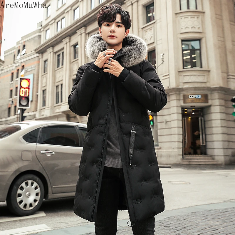 AreMoMuWha хлопок мужская осень и зима пуховик с хлопковой подкладкой длинный участок Толстая Корейская версия хлопка куртка QX1250