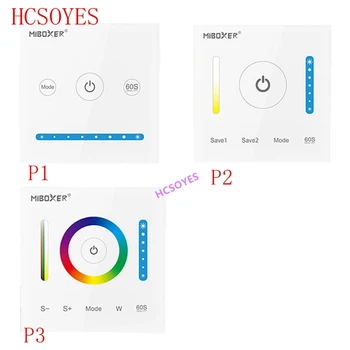 

MiLight P1 P2 P3 Glass Smart Touch Screen Panel Controller Dimming/CCT/RGB/RGBW/RGB+CCT LED Strip Wall light AC/DC 12V-24V 15A