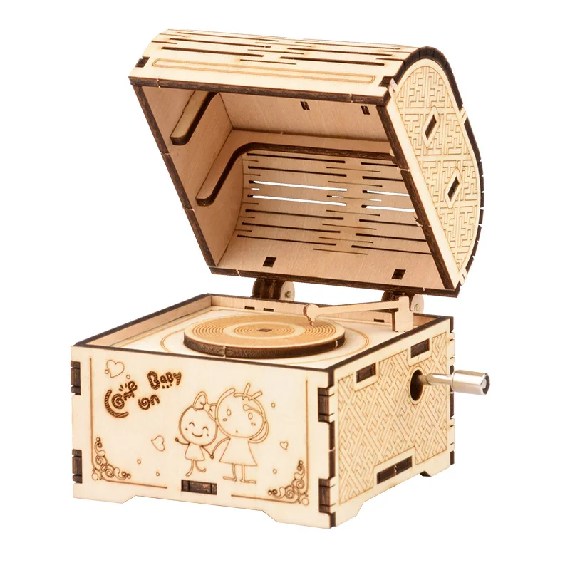 

Wooden 3D Three-dimensional Puzzle Children's Educational Wooden Toys Adult Decompression Assembled Classical Music Box toy