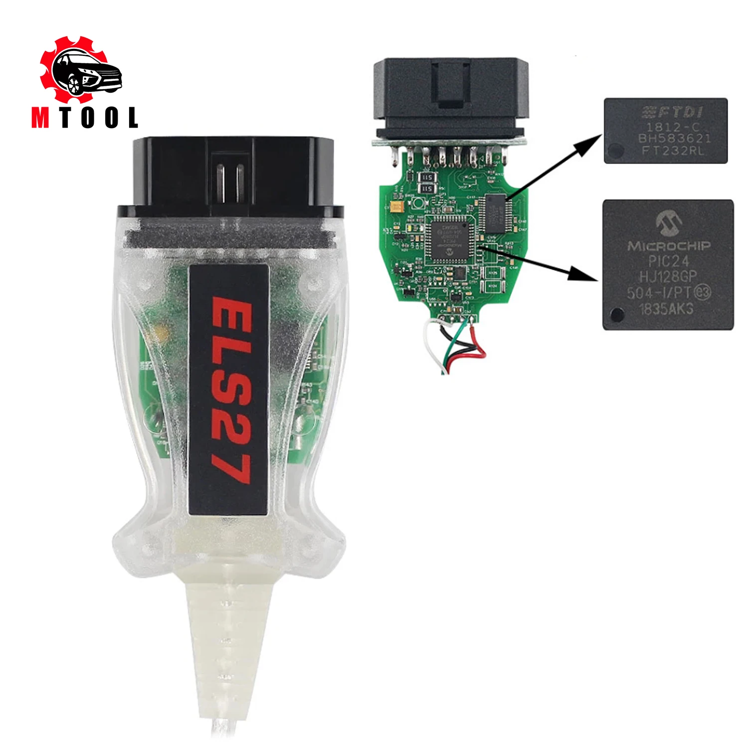 

ELS27 FORScan PIC24HJ128GP + FTDI Mircochip Multi Language Works ELM327 & J2534 Pss-Thru For M-azda F-ord with Green PCB