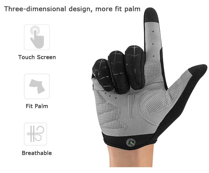 ROCKBROS Cycling Gloves Touch Screen GEL Bike Gloves Sport MTB Road Full Finger Hafl Finger Bicycle Gloves Men Guantes Ciclismo