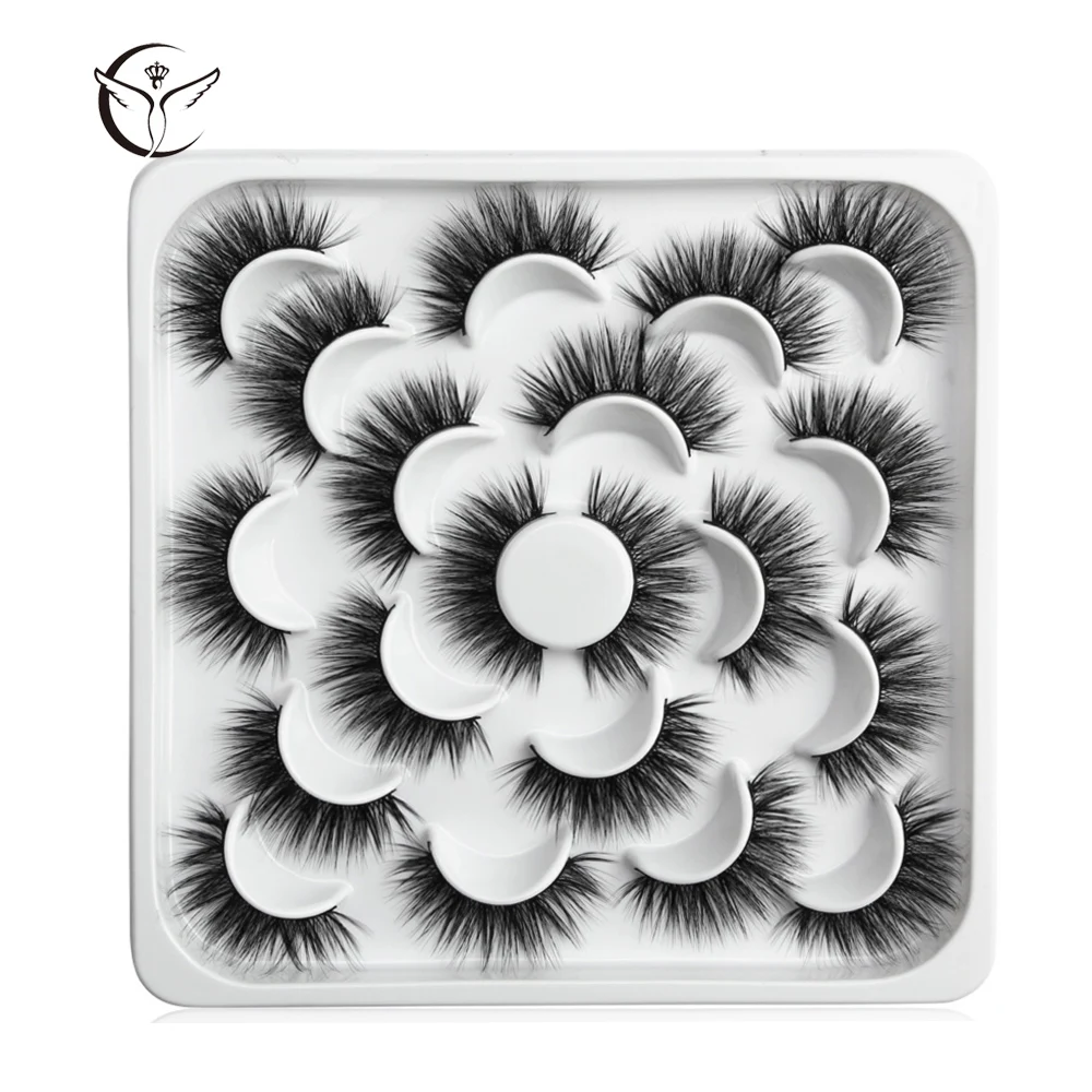 Mink eyelashes 3d mink hair eyelashes10 pairs long makeup 3d faux nature fake lashes extension false eyelashes Wholesale(10P