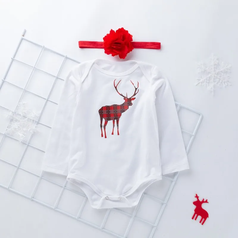 Новый рождественский комплект одежды для маленьких девочек, Осенний комбинезон с длинными рукавами, юбка из сетчатой пряжи, повязка на