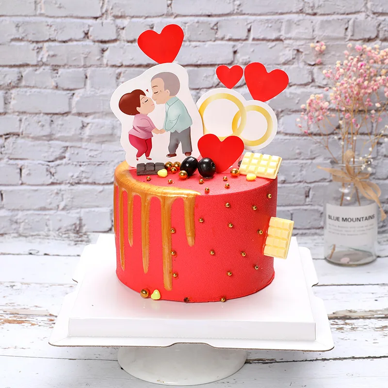 Decoration De Gateau Romantique En Forme De Cœur Pour Amoureux Theme De La Saint Valentin Anniversaire De Mariage Fournitures De Fete Aliexpress Maison Animalerie
