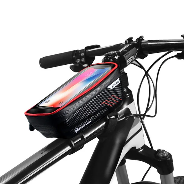 ТПУ Открытый водонепроницаемый велосипед Мотоцикл держатель мобильного телефона Подставка для Xiaomi CC9 Redmi note 7 8 сенсорный экран велосипедный непромокаемый - Цвет: Красный