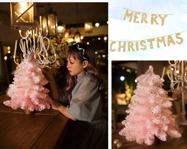 Мини деревянная новогодняя елка 45 см Розовый Рождественская елка посылка 12 шт 5 см с розовыми шариками, 12 шт. в упаковке, пена star 4 перья 1 3-х метровый провод лампы
