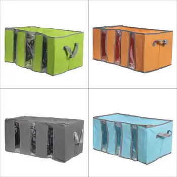 

Folding Storage Bag Organizer 65L Clothes Blanket Quilt Closet Sweater Storage Box Non-woven Handbag Storage Packing Bag 4 Color