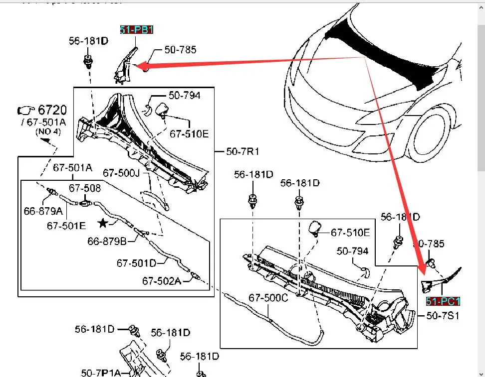 Гуд клобук решетка крыло литье для mazda 3 2008- 2010 OEM: BFF4-51-PC1 BFF4-51-PB1