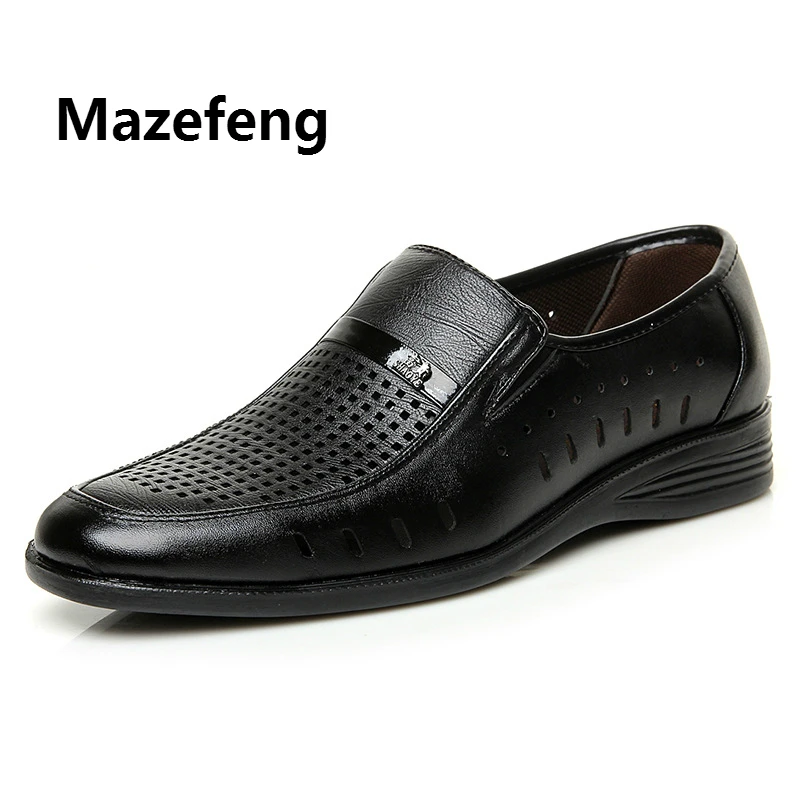 

Mazefeng 2019 New Spring Summer Hollow Classic Men's Dress Shoes Male Breathable Bitty Casual Soft Business Suit Shoes