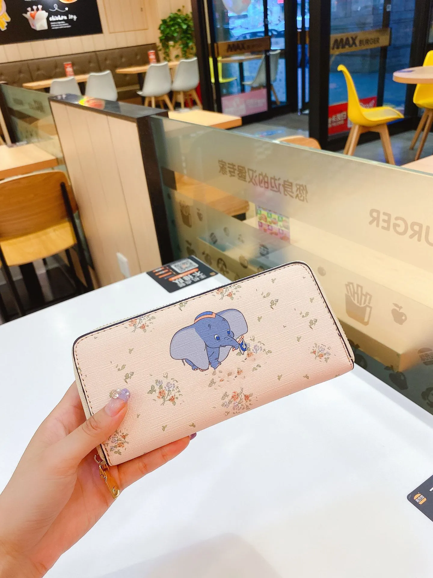 Bolso con estampado de dibujos animados de Disney para mujer, cartera con estampado de moda de pu, largo de monedas, multitarjeta