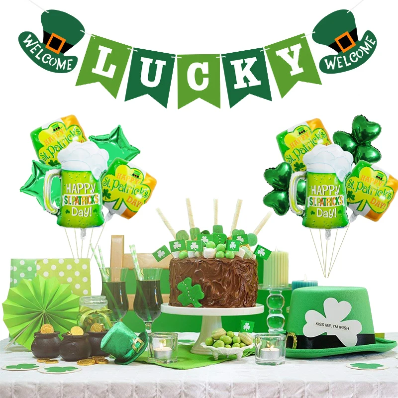 Necklaces and Shamrock Bracelets Patricks Day Party Favors St Dealkits 104Pcs Special St Beards Patricks Day Accessories Great Party Decorations & Supplies Glasses St Patricks Day Face Stickers 