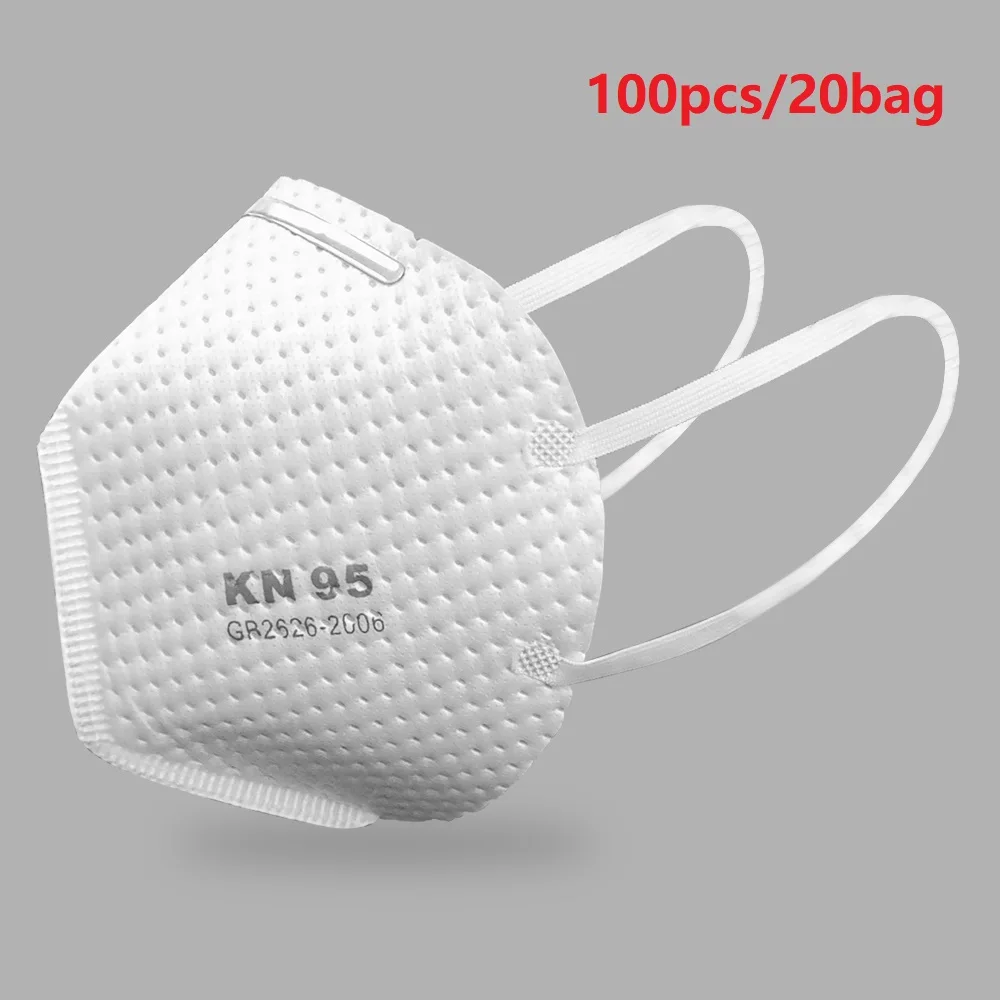 

100pcs N95 FFP2 Non-disposable KN95 Masks Particulate Respirator PM2.5 Protective 4-Ply Safety Face Earloop Mask