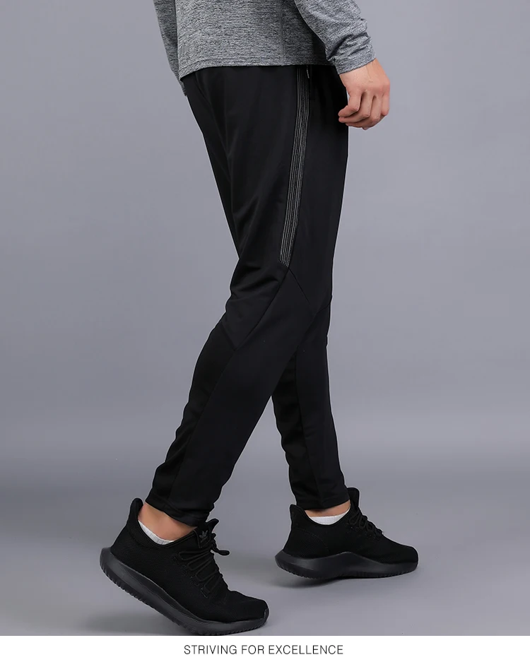 Дышащие черные спортивные штаны, Мужские штаны для бега с карманами на молнии, высокая эластичность, тренировочные штаны для фитнеса, штаны для мужчин