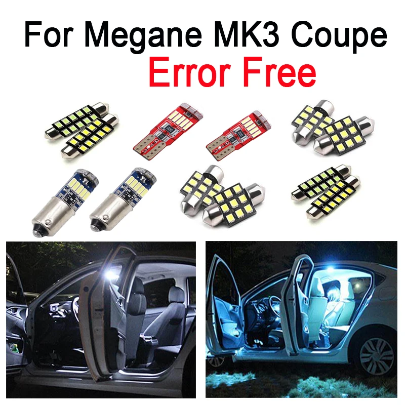 

12pc x Error Free Car LED bulb Interior Reading trunk door Light Kit for Renault for Megane III 3 MK3 Coupe ( 2009 - 2016 )