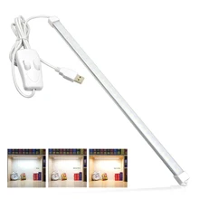USB светодиодный светильник, Кухонный Светильник ing 35 см, светодиодный светильник для спальни с жестким баром, ночник с кнопочным переключателем, Студенческая лампа для учебы, DC 5 В