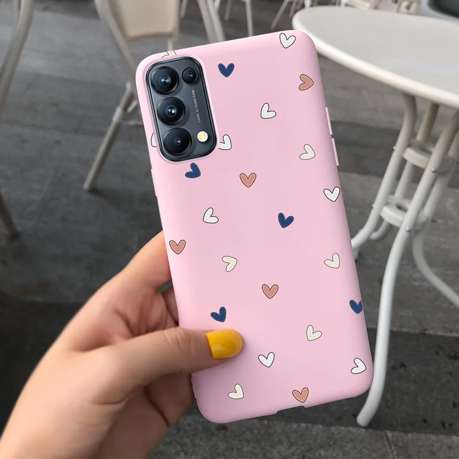 oppo phone cases Cute Love Heart Cover For OPPO Reno 5 Case Reno5 Lite Phone Case Soft Silicon Slim Fundas For OPPO Reno5 5F 5Z 5 Lite Back Cover oppo phone cases