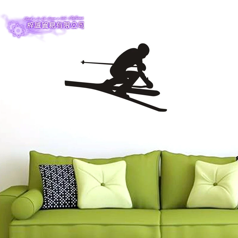 DCTAL Ski Car Sticker Snowboarding Decal Skiing Posters Board Vinyl Wall Decals Pegatina Decor Mural Ski Sticker